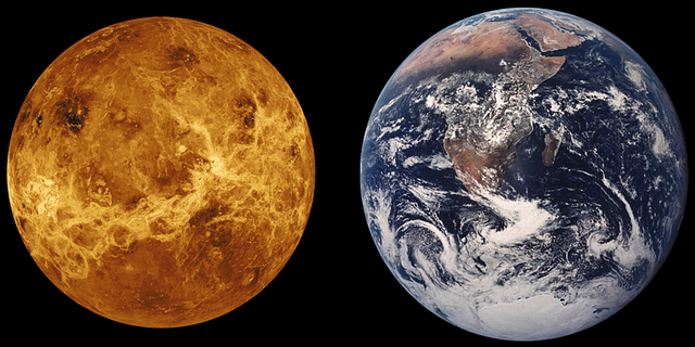 The Venus Planet with Earth.